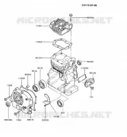 CULASSE/CARTER MOTEUR pour Kawasaki GA2300A