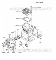 CULASSE/CARTER MOTEUR pour Kawasaki GA2300A