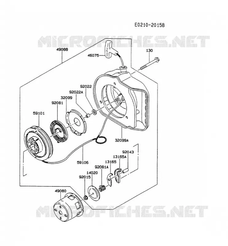 D&Eacute;MARREUR Kawasaki Generateur GA GAW30A GA2300A  GAW30A-FS52