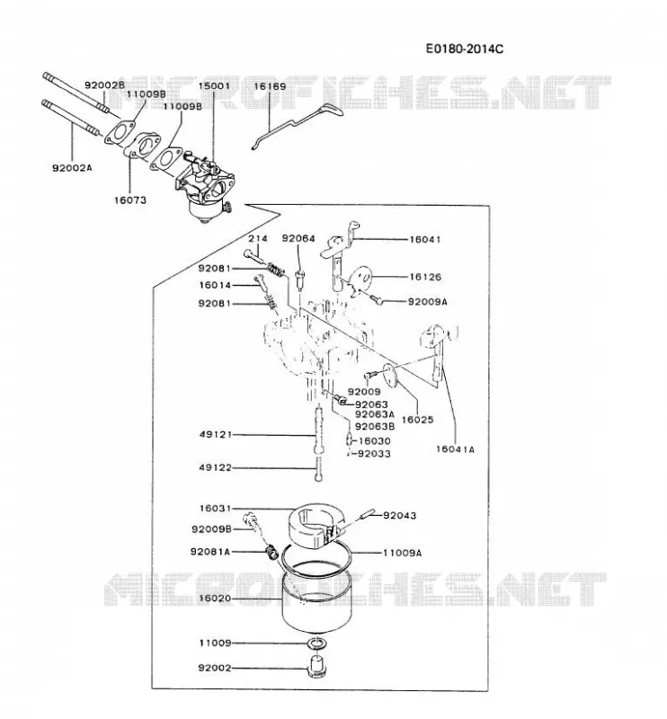 CARBURATEUR Kawasaki Generateur GA GAW30A GA2300A  GAW30A-GS52