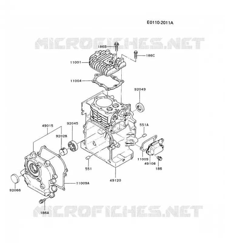 CULASSE/CARTER MOTEUR Kawasaki Generateur GD GD700A GD700A-S  GD700A-AS00