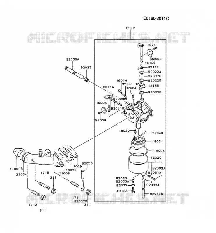 CARBURATEUR Kawasaki Generateur GD GD700A GD700A-S  GD700A-BS52