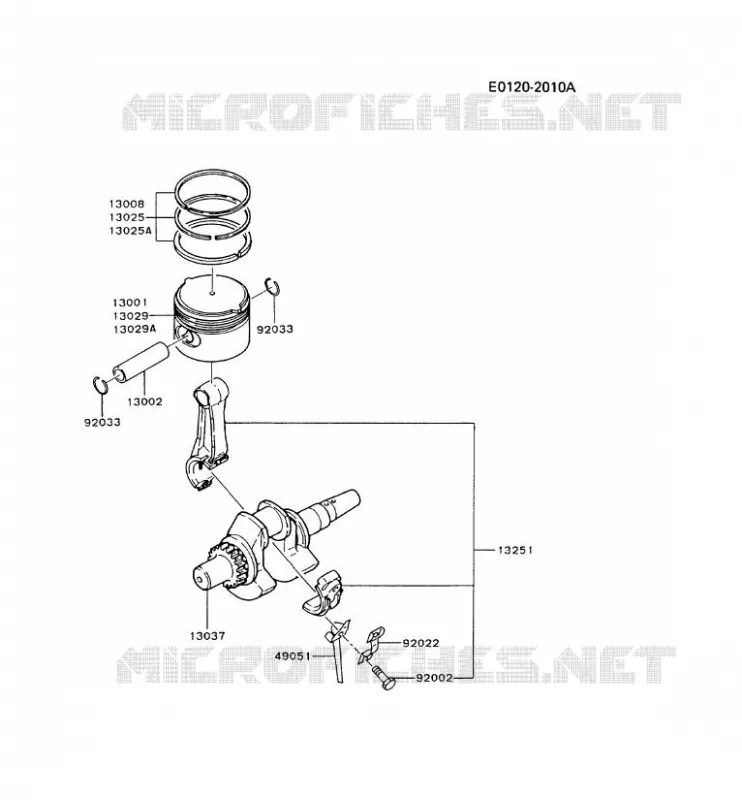 PISTON/VILEBREQUIN Kawasaki Generateur GD GD700A GD700A-S  GD700A-BS52