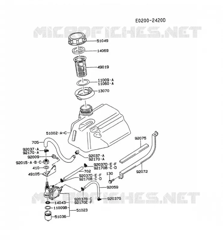 RESERVOIR CARBURANT/ROBINET Kawasaki Generateur GD GD700A GD700A-S  GD700A-BS59