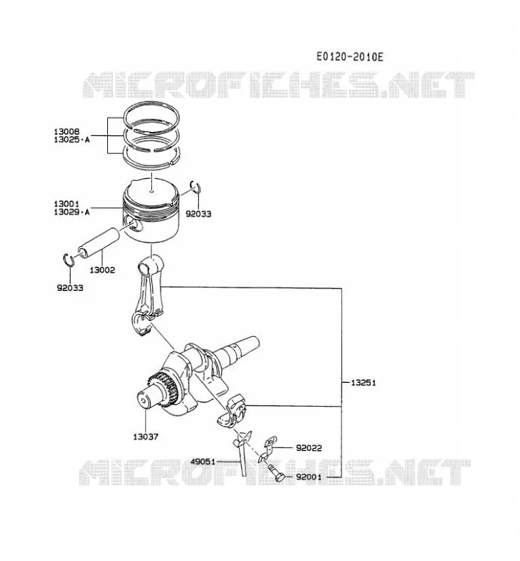 PISTON/VILEBREQUIN Kawasaki Generateur GD GD700A GD700A  GD700A-DS58