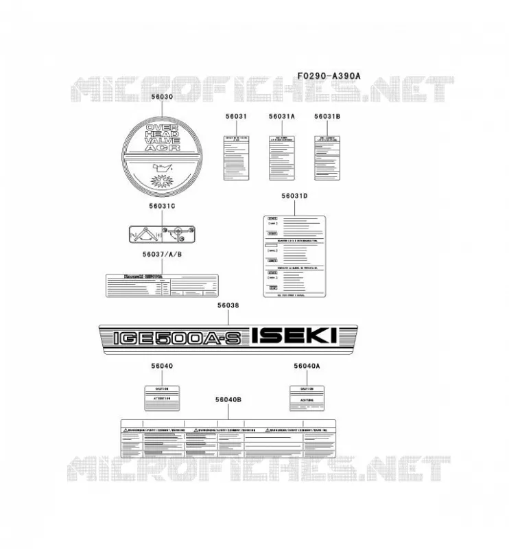 LABEL Kawasaki Generateur GE GEF00A GE5000A  GEF00A-BS59