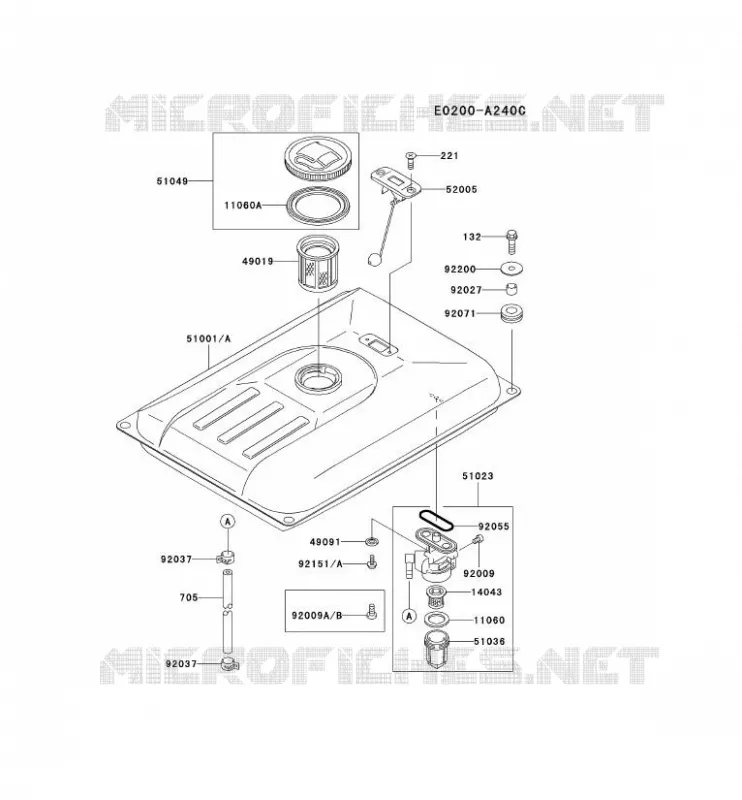 RESERVOIR CARBURANT/ROBINET Kawasaki Generateur GE GER30A GE4300A  GER30A-AS55