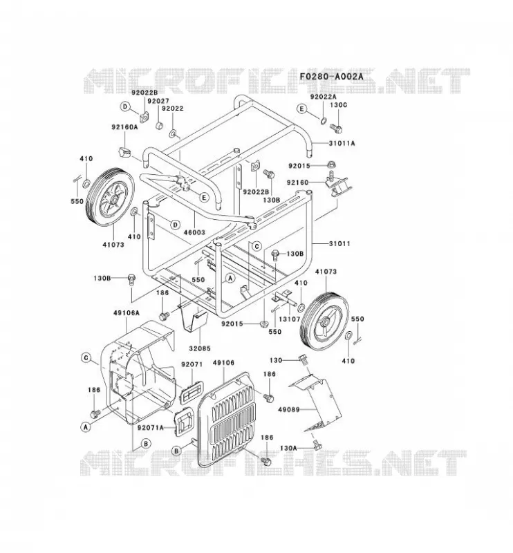 CH&Acirc;SSIS Kawasaki Generateur GE GER30A GE4300A  GER30A-CS55