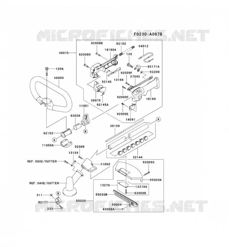PIPE/GUIDON/GARDE Kawasaki Gardiennage HA HA027S KBL27B  HA027S-BS50