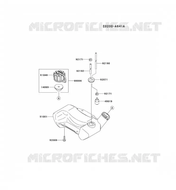 RESERVOIR CARBURANT/ROBINET Kawasaki Gardiennage HA HA045A KBL45A  HA045A-AS50