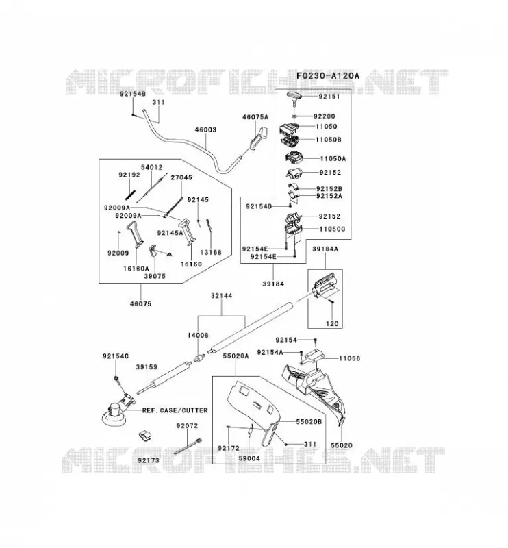 PIPE/GUIDON/GARDE Kawasaki Gardiennage HA HA045D KBH45B  HA045D-AS50