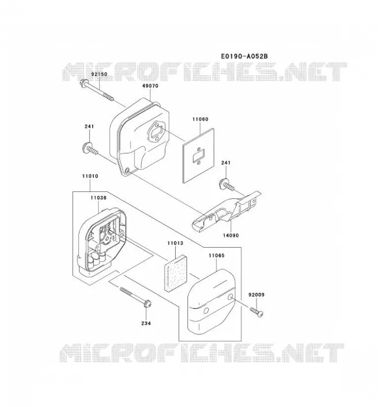 FILTRE &Agrave; AIR/POT D'&Egrave;CHAPPEMENT Kawasaki Gardiennage HA HA048F KBH48A  HA048F-AS53