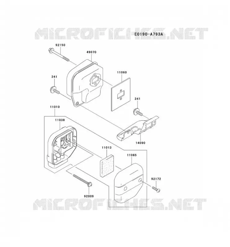 FILTRE &Agrave; AIR/POT D'&Egrave;CHAPPEMENT Kawasaki Gardiennage HA HA048J KBH48B  HA048J-AS50