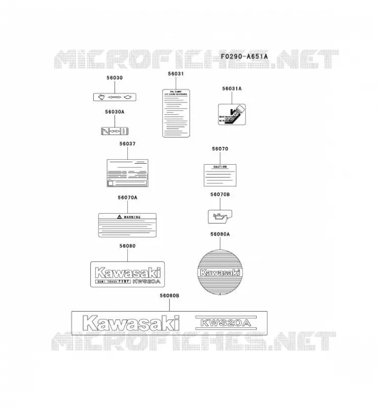 LABEL Kawasaki Gardiennage HD HD050A KWS20A  HD050A-BS00