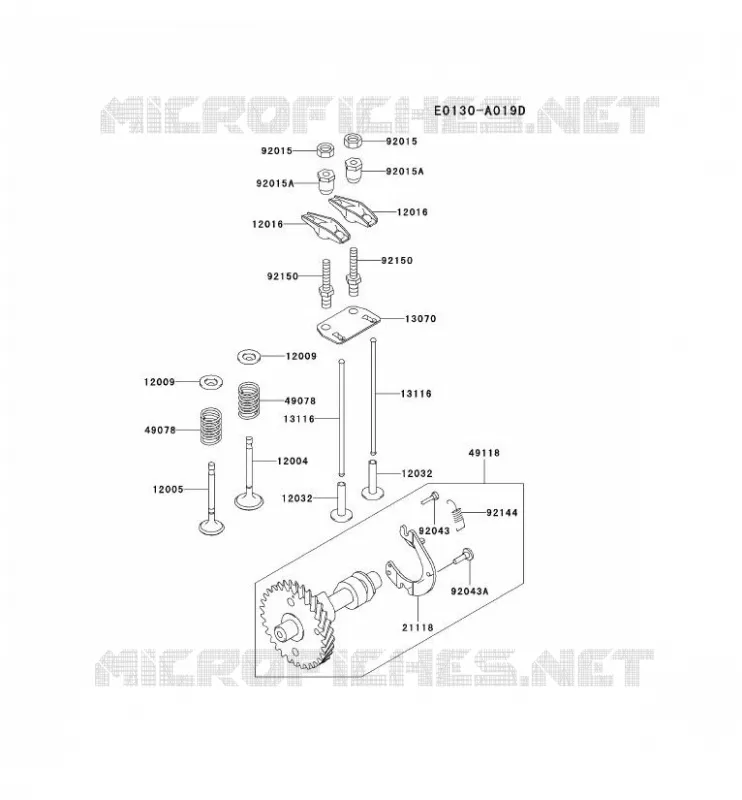 SOUPAPE/ARBRE A CAME Kawasaki Gardiennage HD HD080A KWS30A  HD080A-AS01