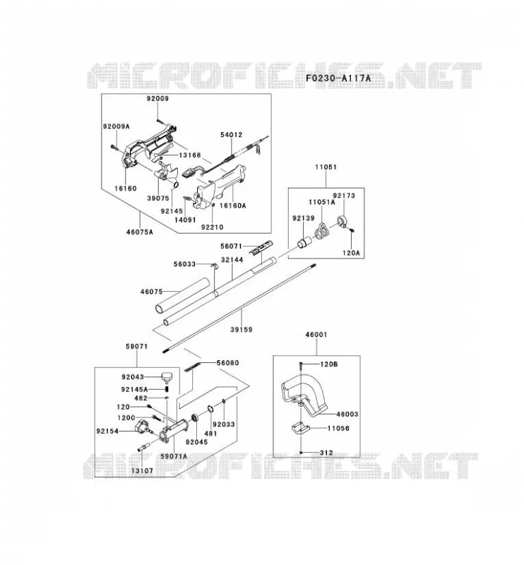 PIPE/GUIDON/GARDE Kawasaki Gardiennage HL HL027A KMS27A  HL027A-DS00