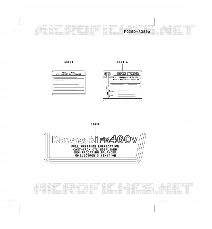 LABEL Kawasaki Petits Moteurs FB FB460V FB MOTORS  FB460V-AS37