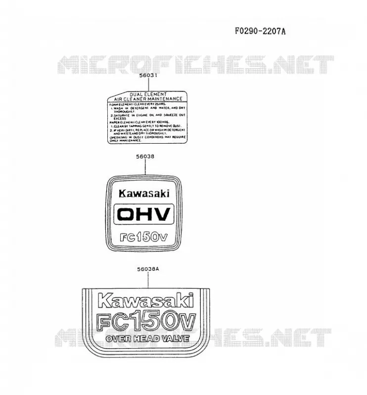 LABEL Kawasaki Petits Moteurs FC FC150V FC MOTORS  FC150V-AS04