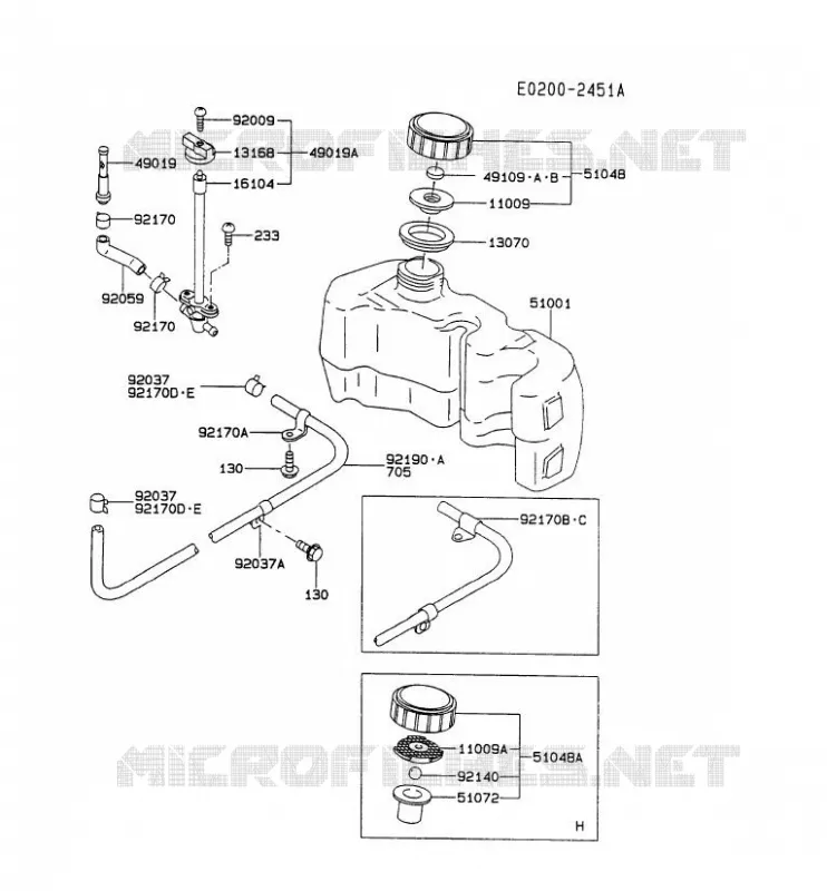 RESERVOIR CARBURANT/ROBINET Kawasaki Petits Moteurs FC FC150V FC MOTORS  FC150V-AS59