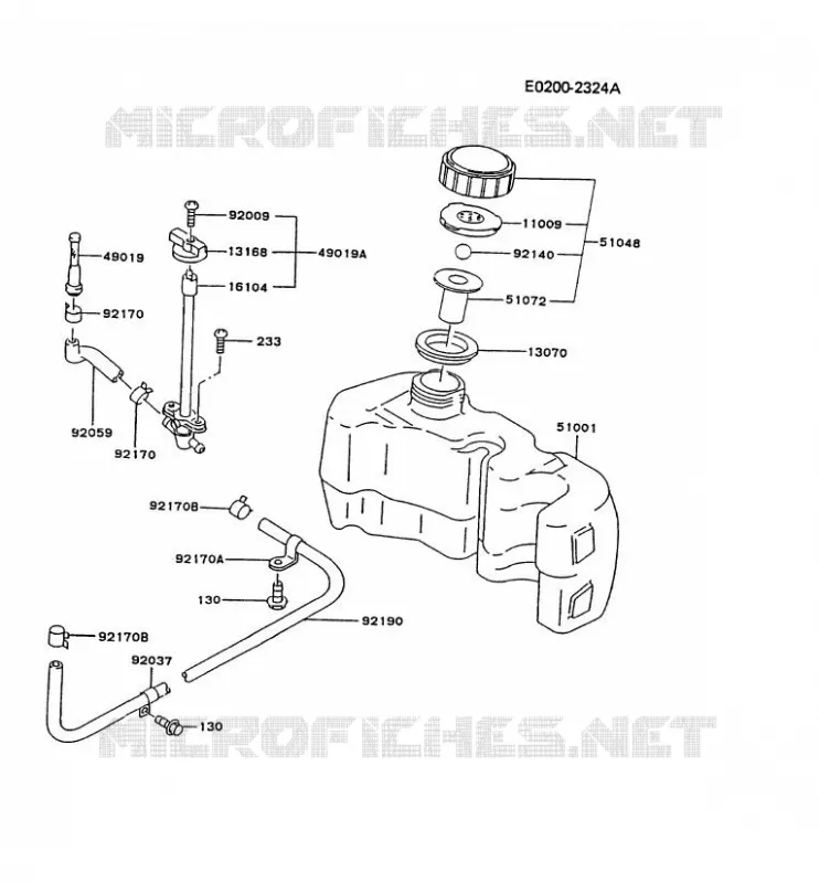 RESERVOIR CARBURANT/ROBINET Kawasaki Petits Moteurs FC FC150V FC MOTORS  FC150V-EC52