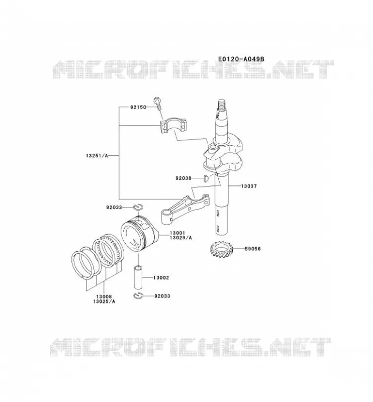 PISTON/VILEBREQUIN Kawasaki Petits Moteurs FC FC150V FC MOTORS  FC150V-ES21