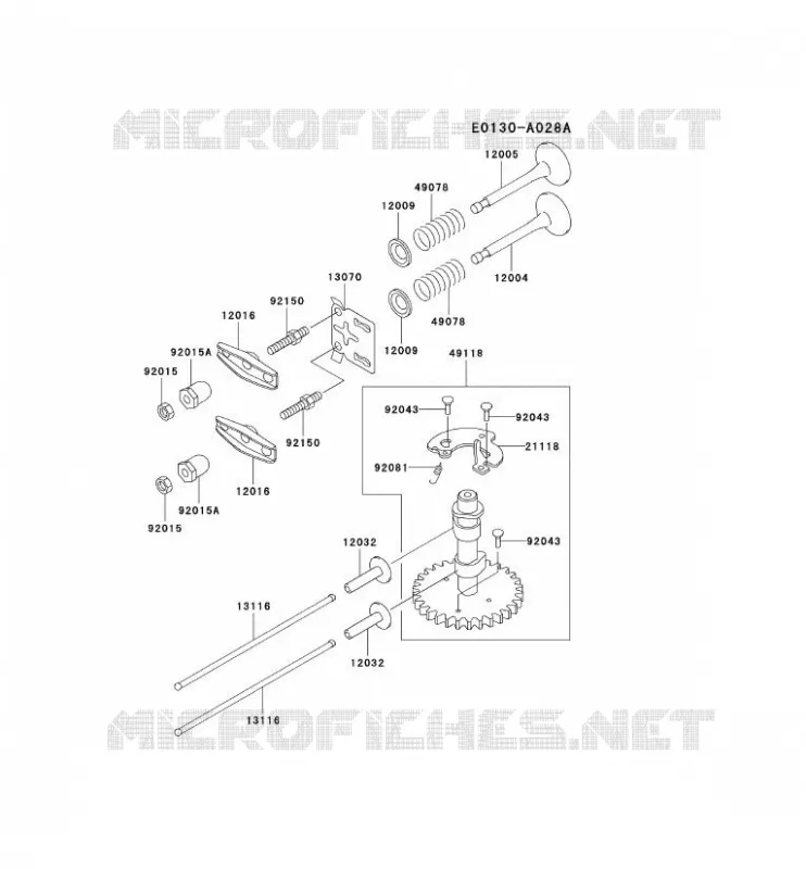 SOUPAPE/ARBRE A CAME Kawasaki Petits Moteurs FC FC150V FC MOTORS  FC150V-ES21