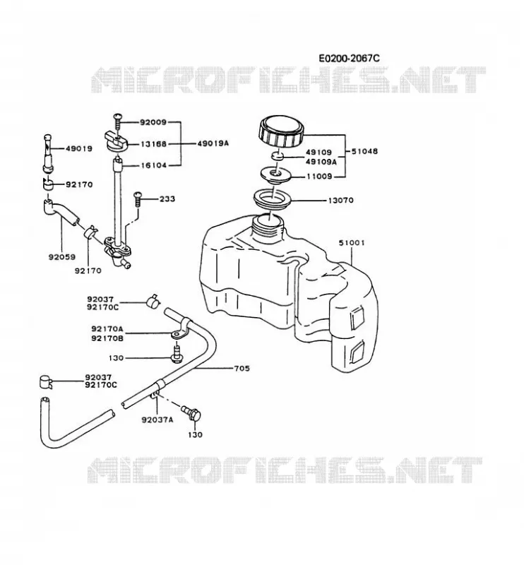 RESERVOIR CARBURANT/ROBINET Kawasaki Petits Moteurs FC FC150V FC MOTORS  FC150V-ES50