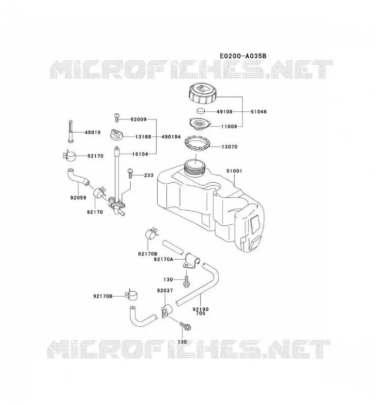 RESERVOIR CARBURANT/ROBINET Kawasaki Petits Moteurs FC FC150V FC MOTORS  FC150V-ES54