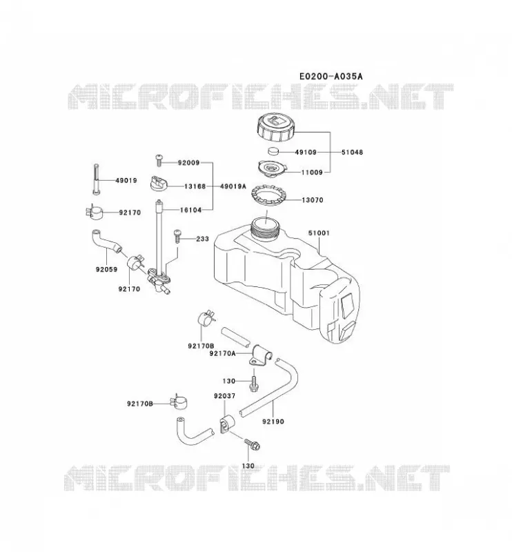 RESERVOIR CARBURANT/ROBINET Kawasaki Petits Moteurs FC FC150V FC MOTORS  FC150V-FA52