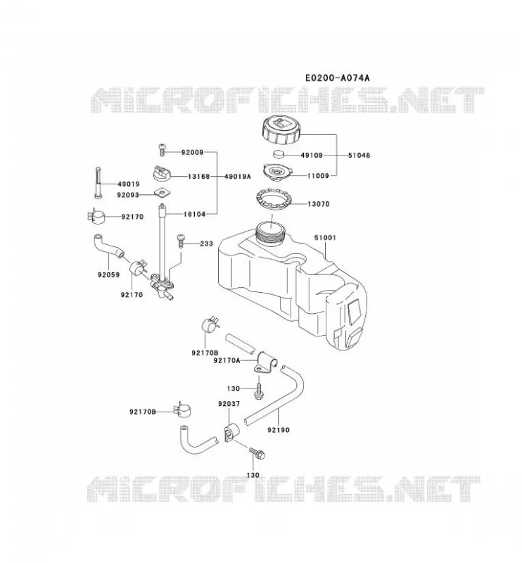 RESERVOIR CARBURANT/ROBINET Kawasaki Petits Moteurs FC FC150V FC MOTORS  FC150V-FB05