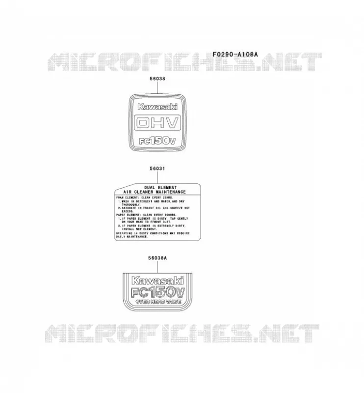LABEL Kawasaki Petits Moteurs FC FC150V FC MOTORS  FC150V-FS13