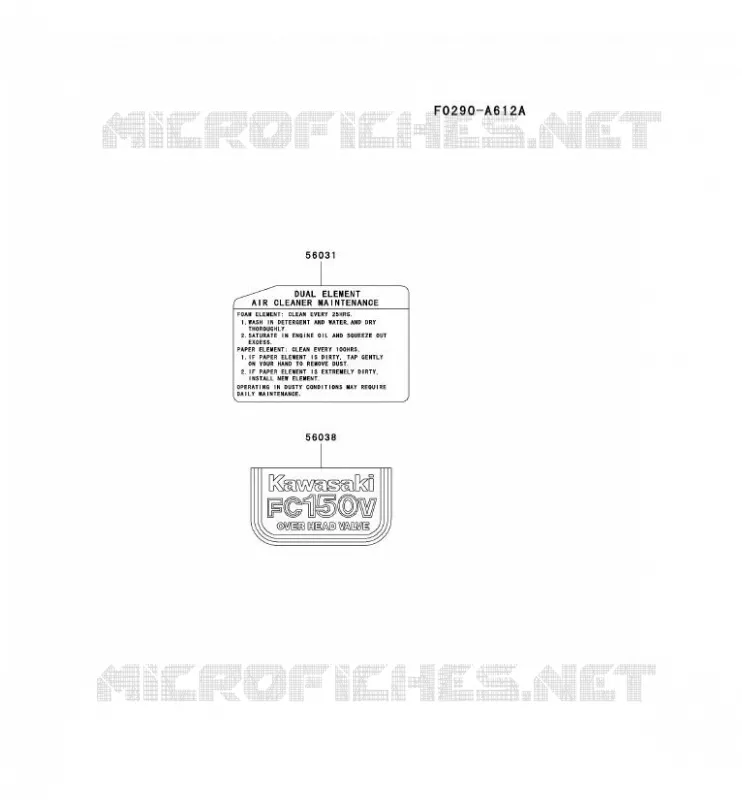 LABEL Kawasaki Petits Moteurs FC FC150V FC MOTORS  FC150V-FS31