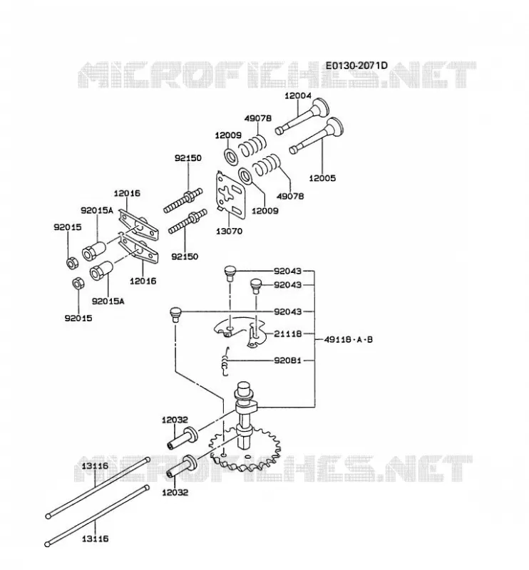 SOUPAPE/ARBRE A CAME Kawasaki Petits Moteurs FC FC150V FC MOTORS  FC150V-FS57