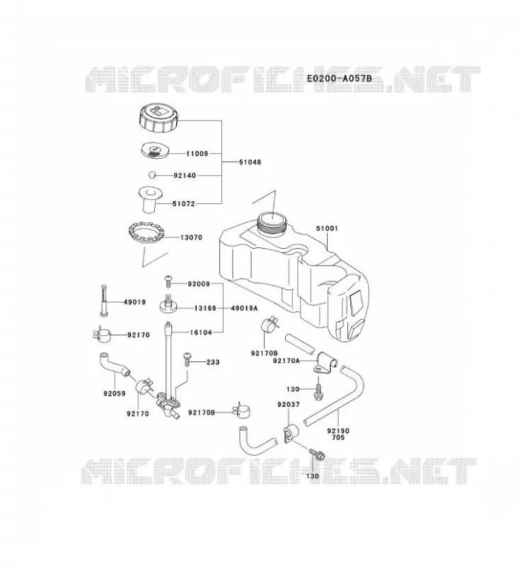 RESERVOIR CARBURANT/ROBINET Kawasaki Petits Moteurs FC FC150V FC MOTORS  FC150V-HB50