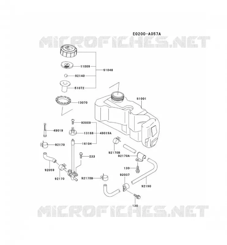 RESERVOIR CARBURANT/ROBINET Kawasaki Petits Moteurs FC FC150V FC MOTORS  FC150V-HB51