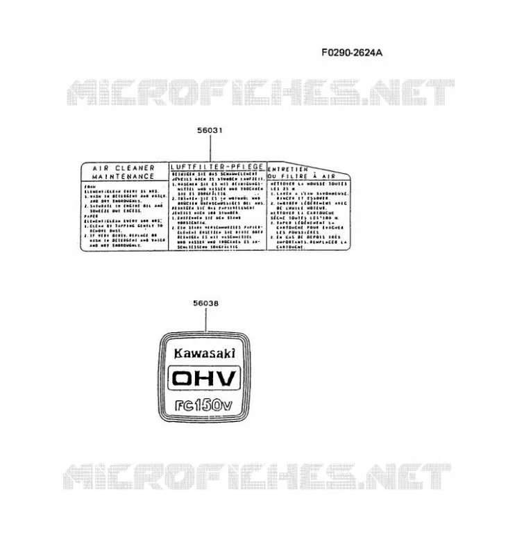 LABEL Kawasaki Petits Moteurs FC FC150V FC MOTORS  FC150V-HS59