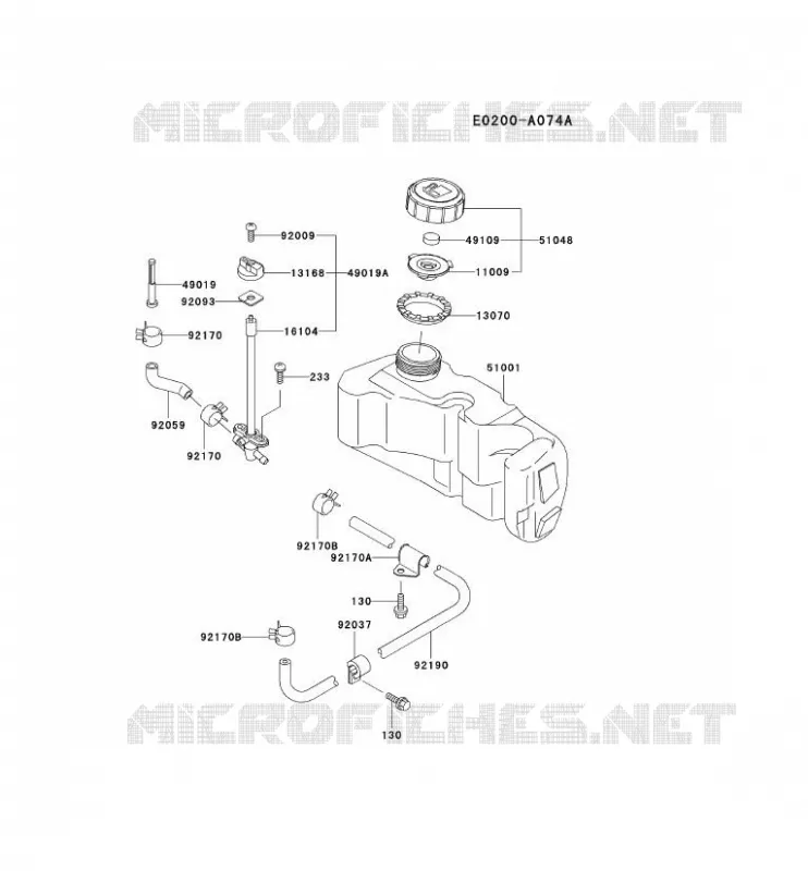 RESERVOIR CARBURANT/ROBINET Kawasaki Petits Moteurs FC FC150V FC MOTORS  FC150V-JB03