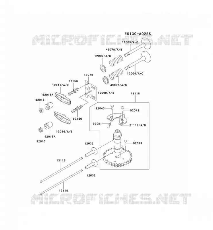 SOUPAPE/ARBRE A CAME Kawasaki Petits Moteurs FC FC150V FC MOTORS  FC150V-JS01