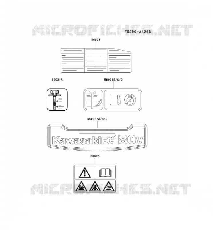 LABEL Kawasaki Petits Moteurs FC FC180V FC MOTORS  FC180V-AS51