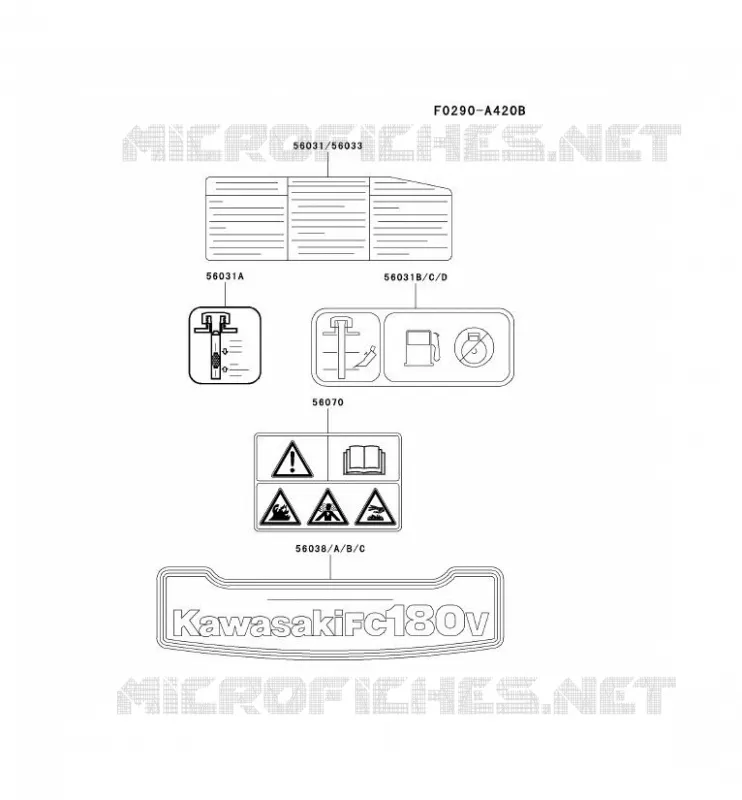 LABEL Kawasaki Petits Moteurs FC FC180V FC MOTORS  FC180V-BS50