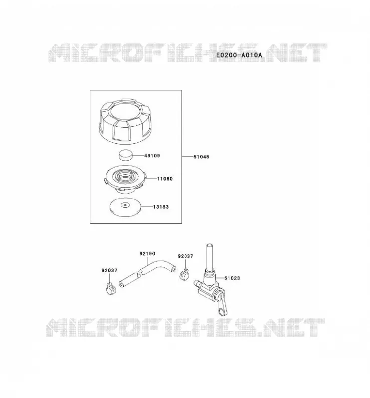 RESERVOIR CARBURANT/ROBINET Kawasaki Petits Moteurs FC FC180V FC MOTORS  FC180V-BS55