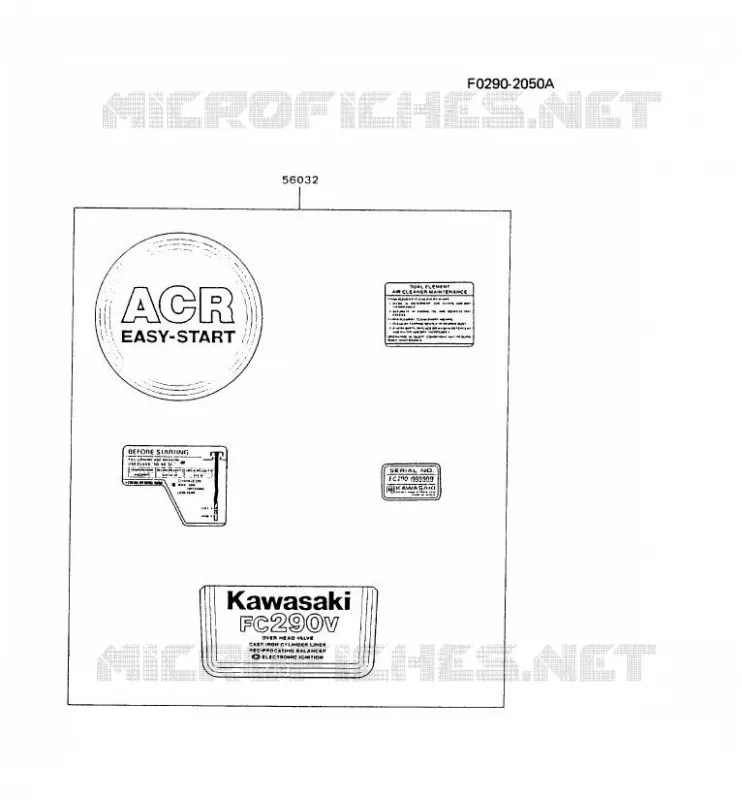 LABEL Kawasaki Petits Moteurs FC FC290V FC MOTORS  FC290V-AS11
