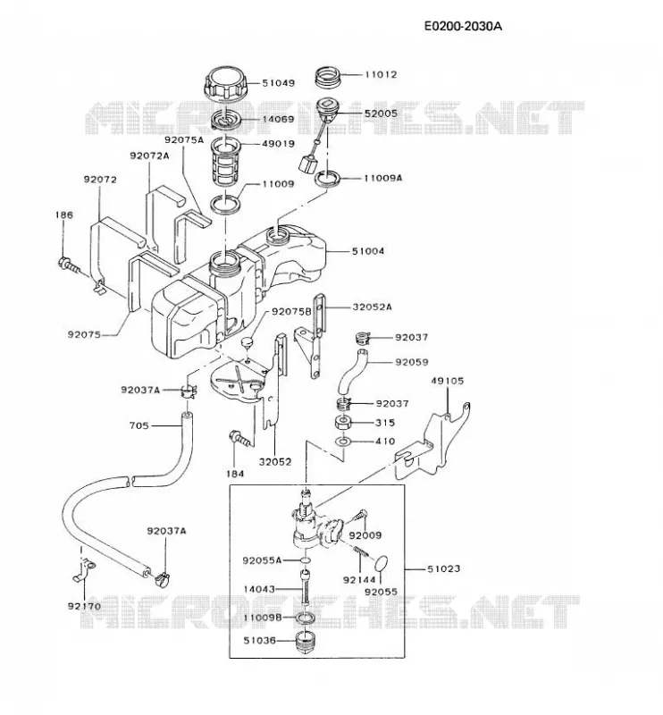 RESERVOIR CARBURANT/ROBINET Kawasaki Petits Moteurs FC FC290V FC MOTORS  FC290V-AS11