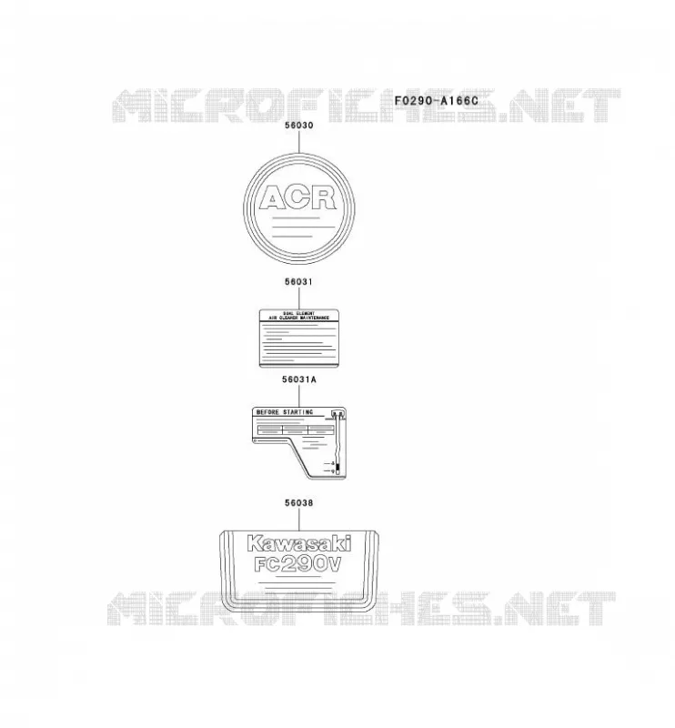 LABEL Kawasaki Petits Moteurs FC FC290V FC MOTORS  FC290V-AS16