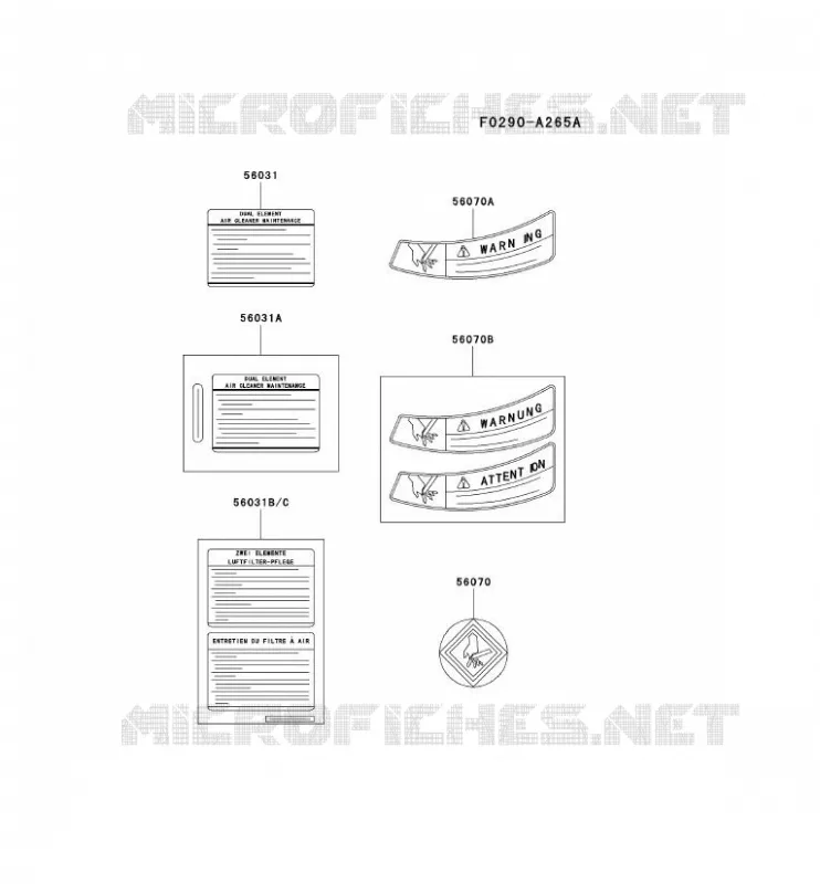 LABEL Kawasaki Petits Moteurs FC FC290V FC MOTORS  FC290V-DS14