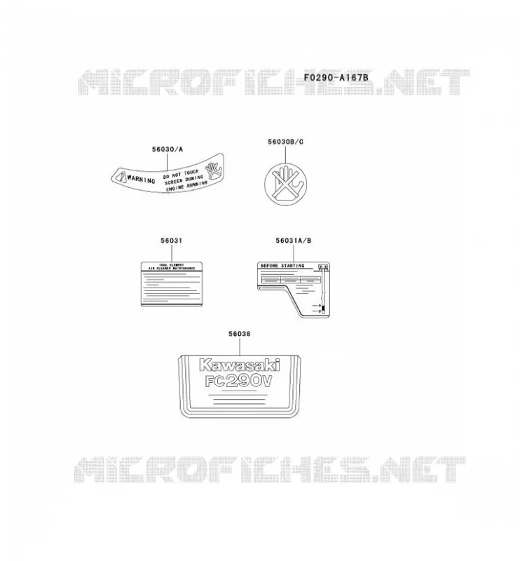 LABEL Kawasaki Petits Moteurs FC FC290V FC MOTORS  FC290V-FS05