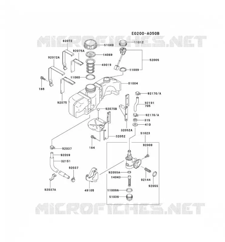 RESERVOIR CARBURANT/ROBINET Kawasaki Petits Moteurs FC FC290V FC MOTORS  FC290V-FS52