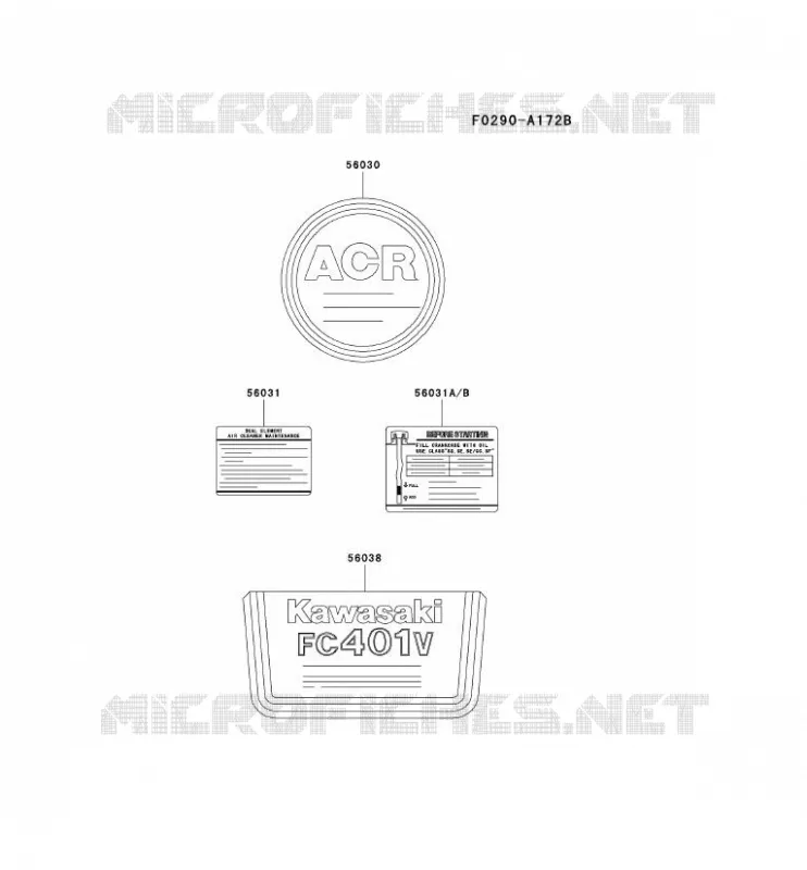 LABEL Kawasaki Petits Moteurs FC FC401V FC MOTORS  FC401V-AS03