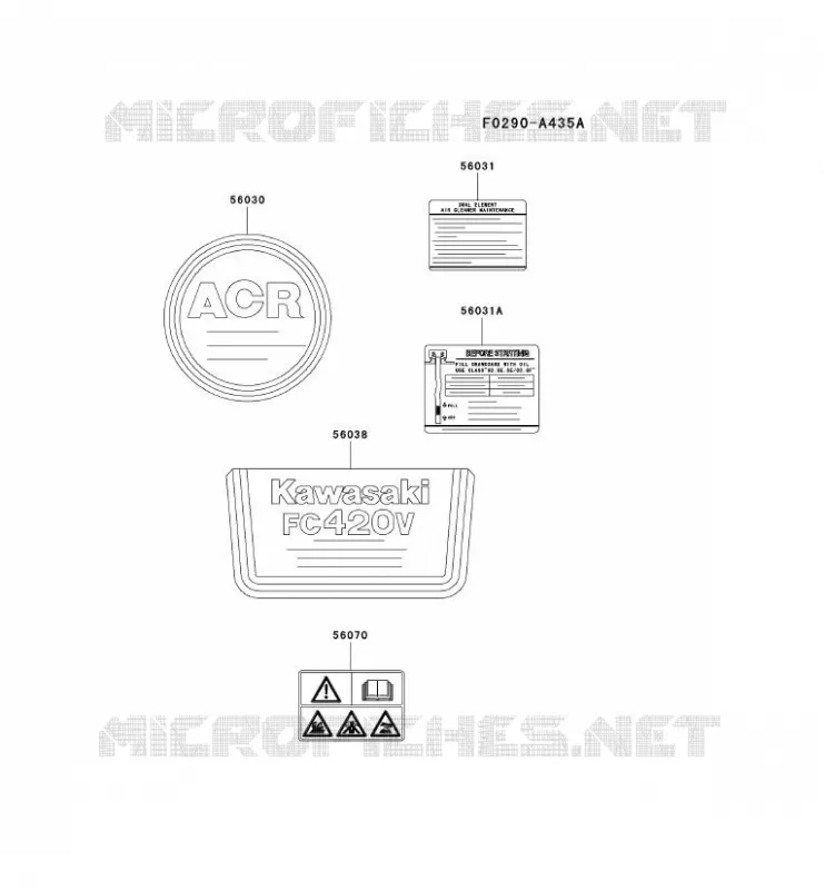 LABEL Kawasaki Petits Moteurs FC FC420V FC MOTORS  FC420V-AA50