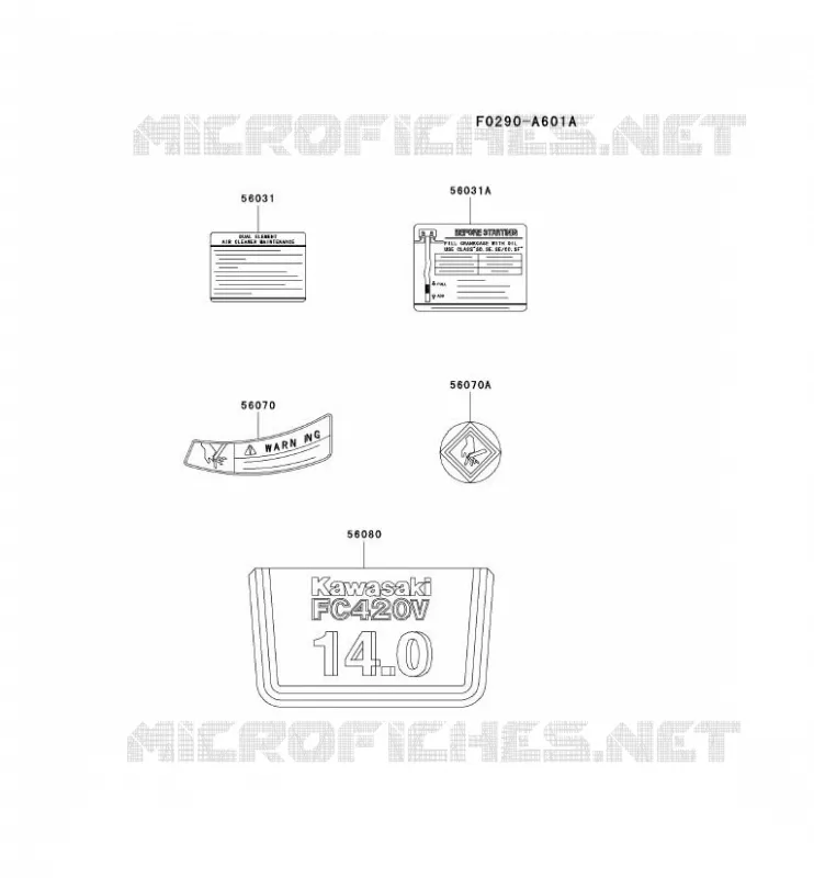 LABEL Kawasaki Petits Moteurs FC FC420V FC MOTORS  FC420V-BS23